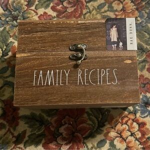 Rae Dunn FAMILY RECIPES Wooden Box